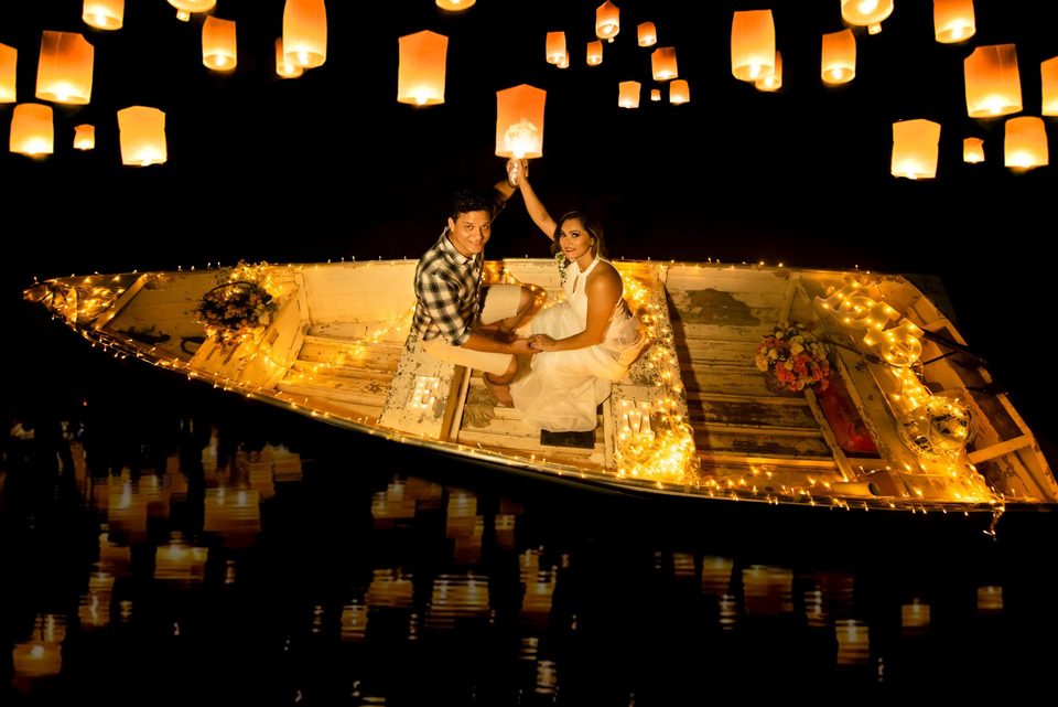 Um Ensaio romântico com velas tailandesas - Marilane e Elias 